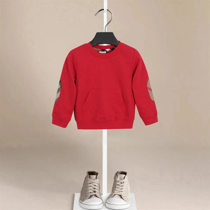 Children'S Spring Autumn Sweatshirts Girl Kids Red Tshirt Cotton Pullover Tops for Baby Boys Autumn Solid Color Clothes 2-9Years