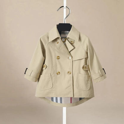 Fashion Baby Girl Boy Trench Short Back Infant Toddler Kid Windbreak Jacket Autumn Spring Child Dust Coat Baby Outwear Clothes