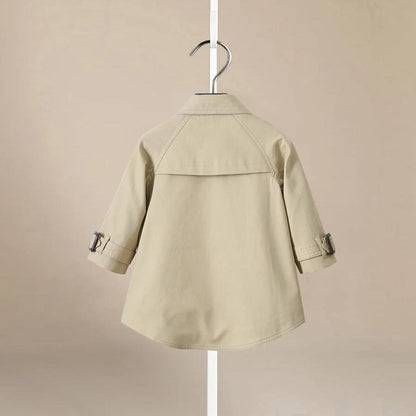 Fashion Baby Girl Boy Trench Short Back Infant Toddler Kid Windbreak Jacket Autumn Spring Child Dust Coat Baby Outwear Clothes